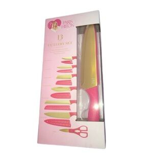 Paris Hilton Pink and Gold Knife Set Cultery Set 13 Piece
